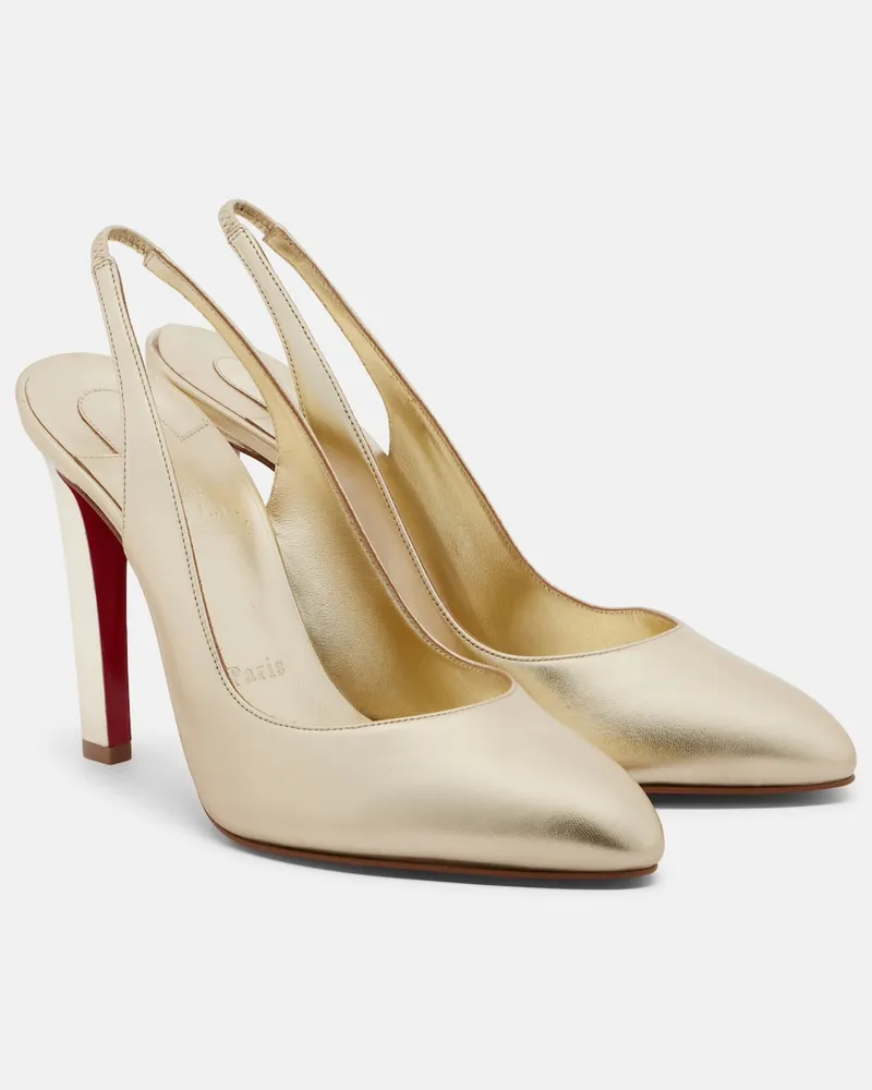Christian Louboutin Slingback-Pumps Fannylove aus Metallic-Leder Gold