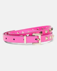 Valentino Garavani Guertel Rockstud aus Leder Pink