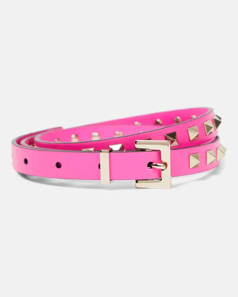 Valentino Garavani Gürtel Rockstud aus Leder Pink