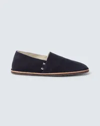 Brunello Cucinelli Slip-Ons aus Veloursleder Blau