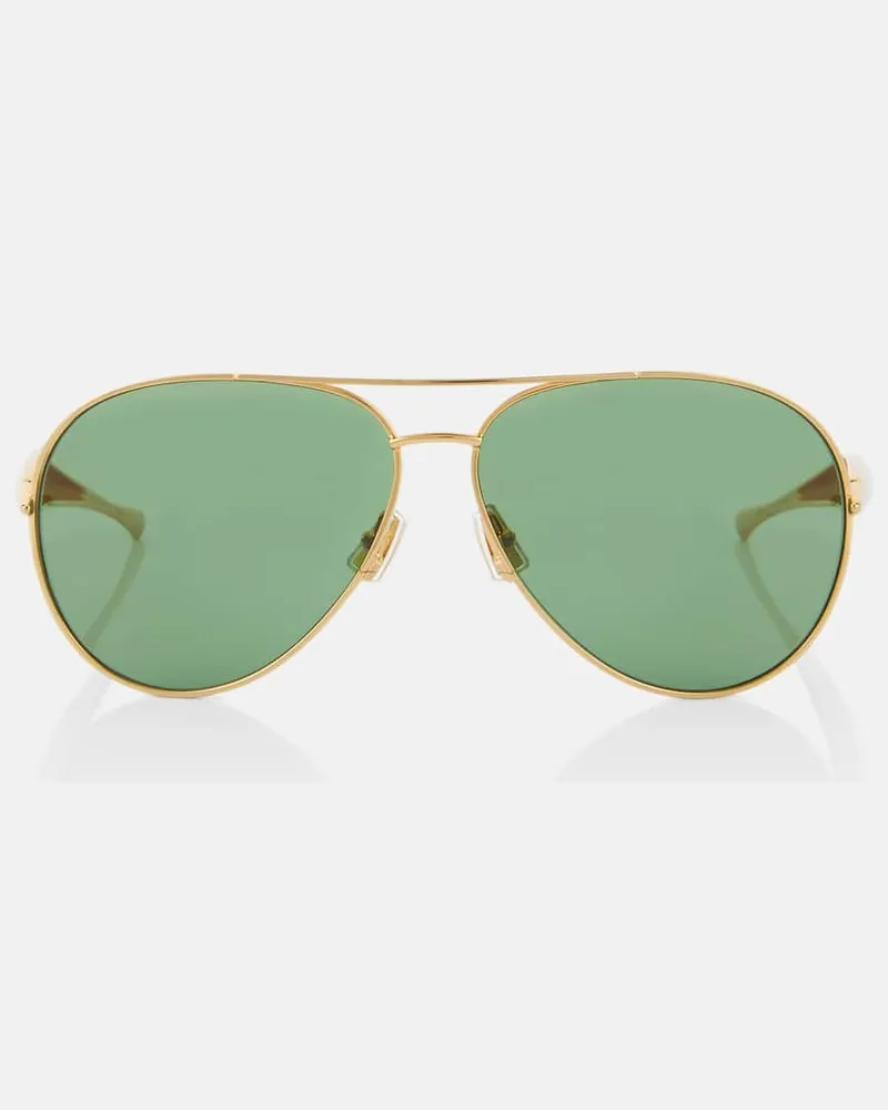 Bottega Veneta Aviator-Sonnenbrille Sardine Gold