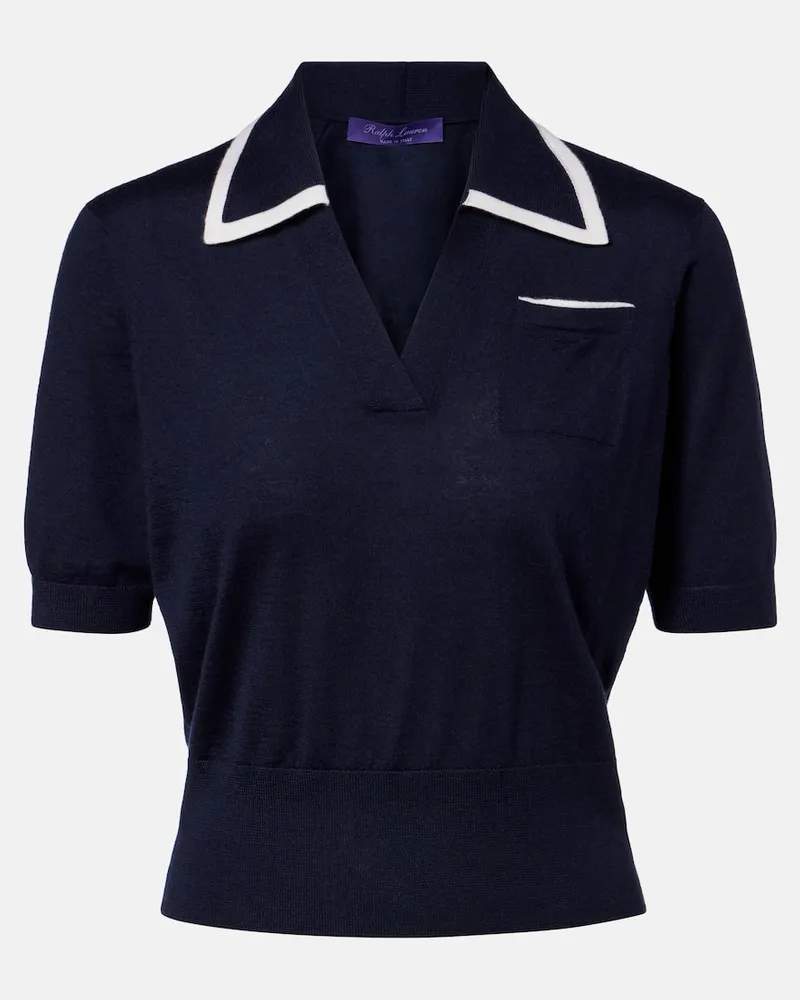 Ralph Lauren Polopullover aus Kaschmir Blau