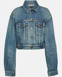 Saint Laurent Cropped-Jeansjacke 80’s Blau