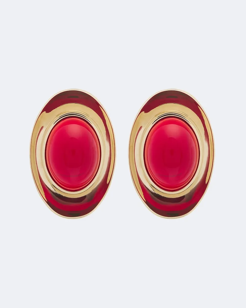 Givenchy Verzierte Ohrringe Sculpted Gem Rot