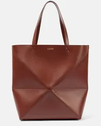 Loewe Tote Puzzle Fold XL aus Leder Braun