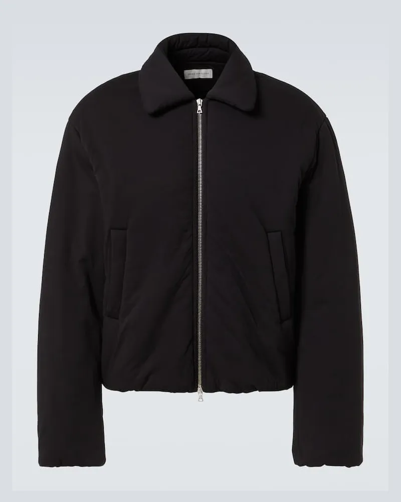 Dries van Noten Wattierte Jacke aus Baumwoll-Jersey Schwarz