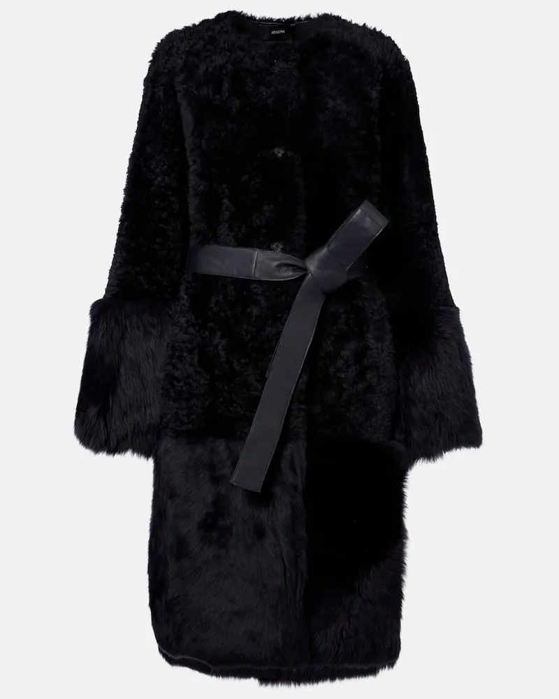 Joseph Mantel Tina aus Shearling Schwarz