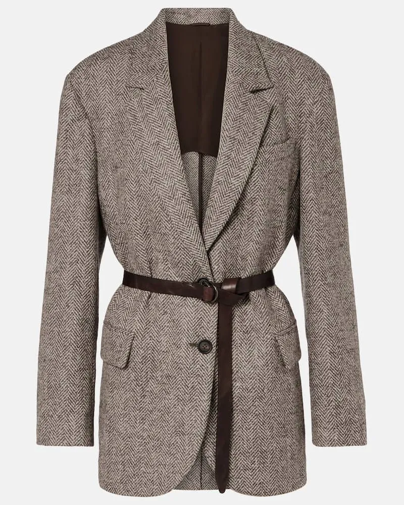 Brunello Cucinelli Blazer aus einem Wollgemisch Grau