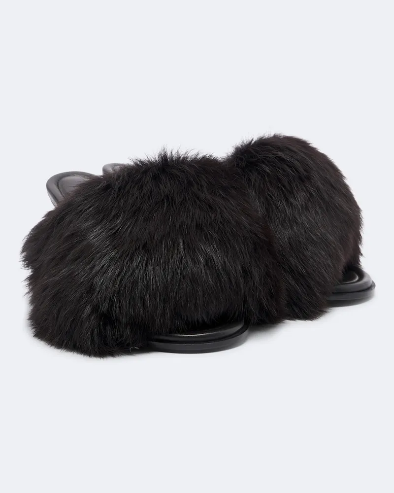 Bottega Veneta Pantoletten Cherry aus Shearling Braun
