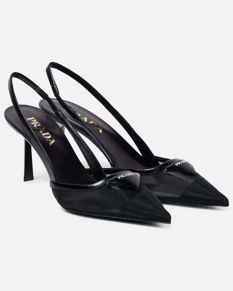 Prada Slingback-Pumps 75 mit Leder Schwarz