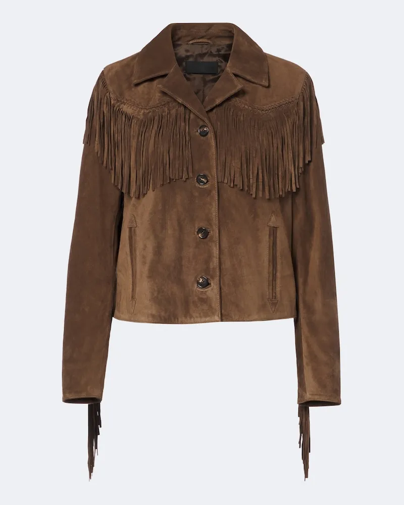 Nili Lotan Jacke Eloi aus Veloursleder Braun
