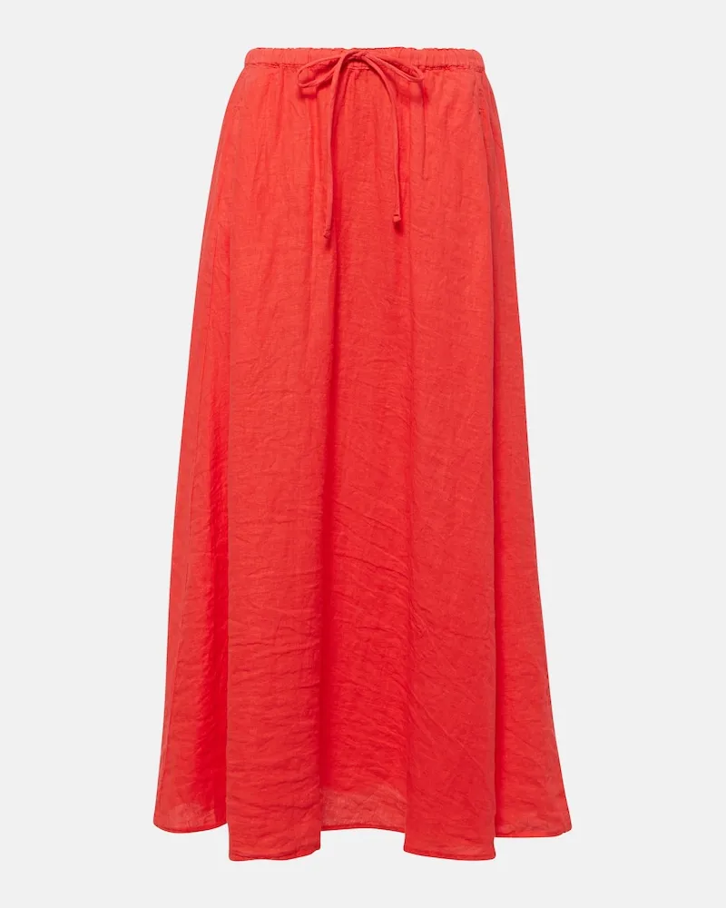 Velvet Maxirock Bailey aus Leinen Rot