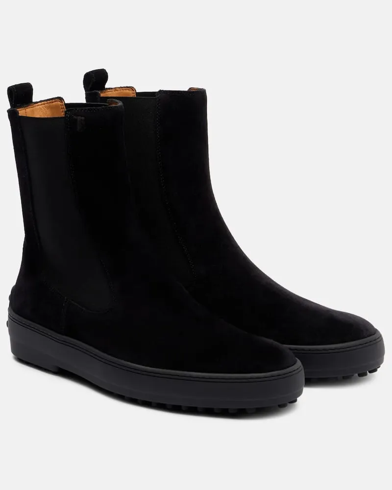 TOD'S Ankle Boots Gommini aus Veloursleder Schwarz