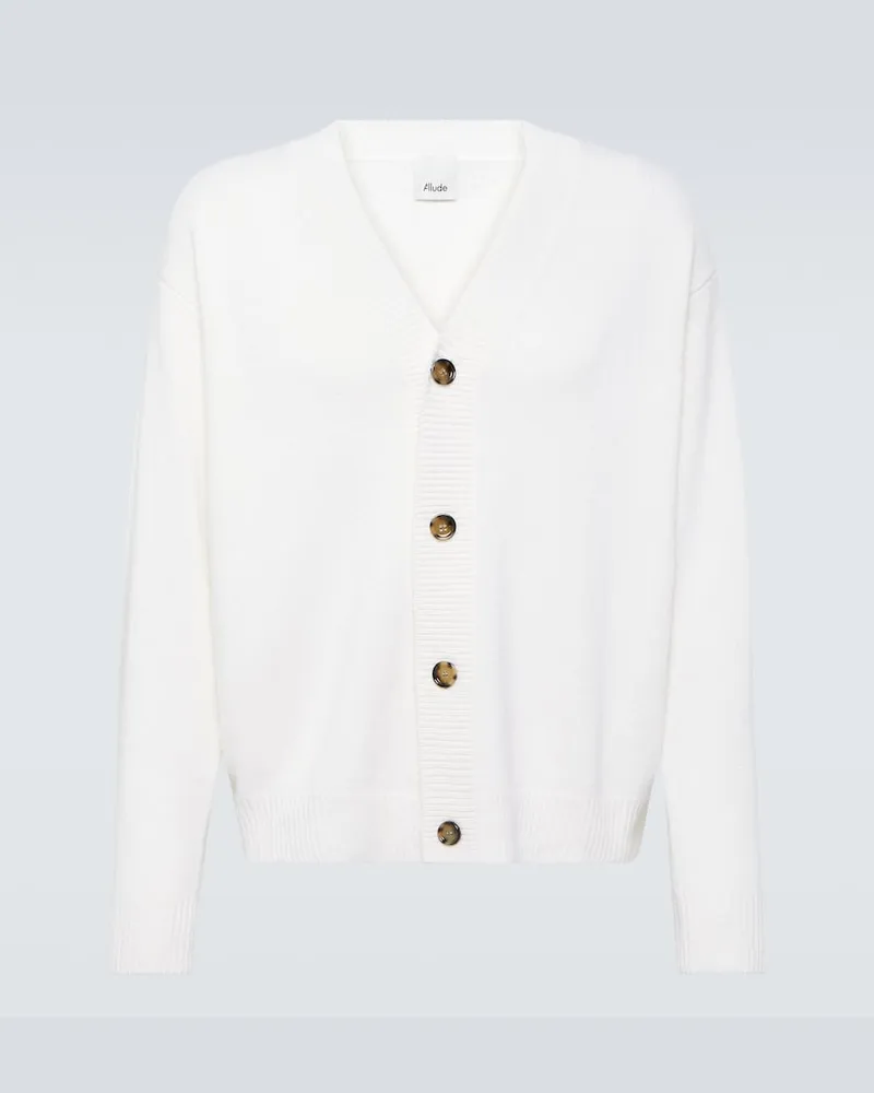 ALLUDE Cardigan aus Kaschmir Weiß