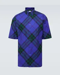 Burberry Hemd  Check aus Baumwolle Blau