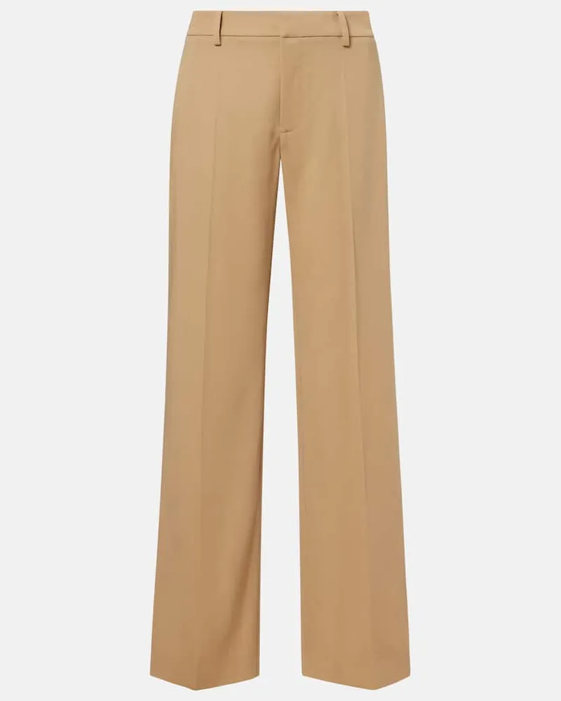 Ralph Lauren Weite Low-Rise-Hose Corrine aus Wolle Beige