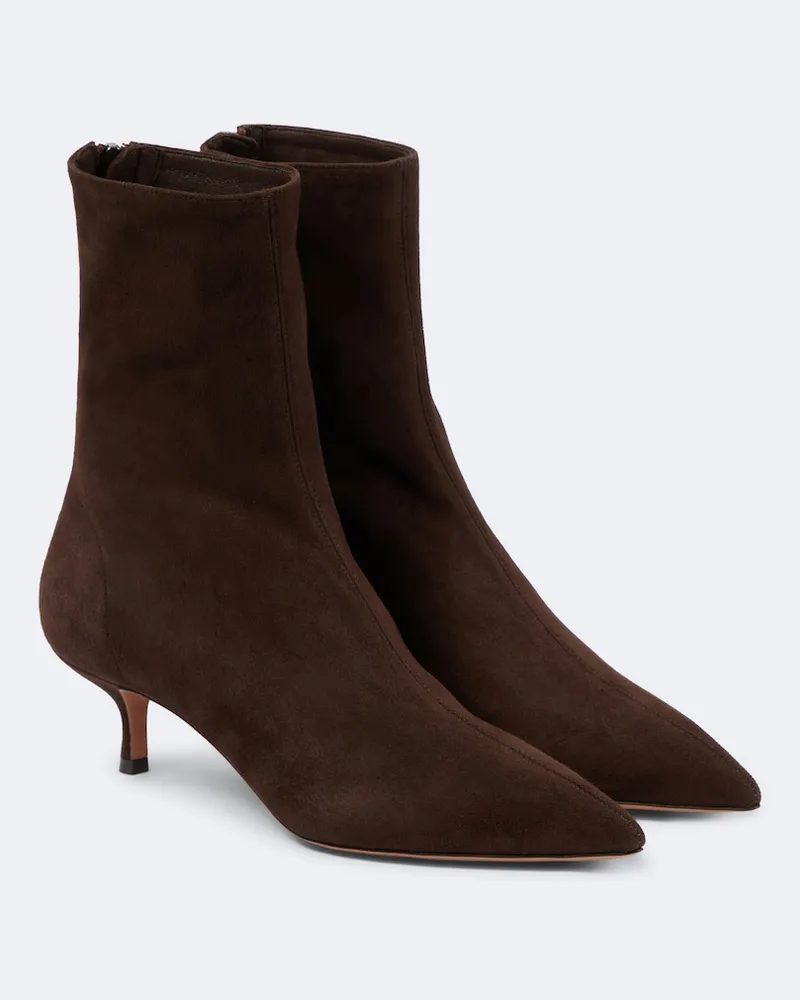 Aquazzura Stiefeletten Montmartre 50 aus Veloursleder Braun