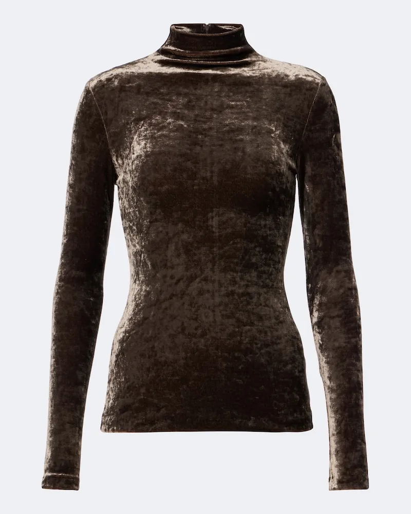 Ralph Lauren Top Ilene aus Velours Braun