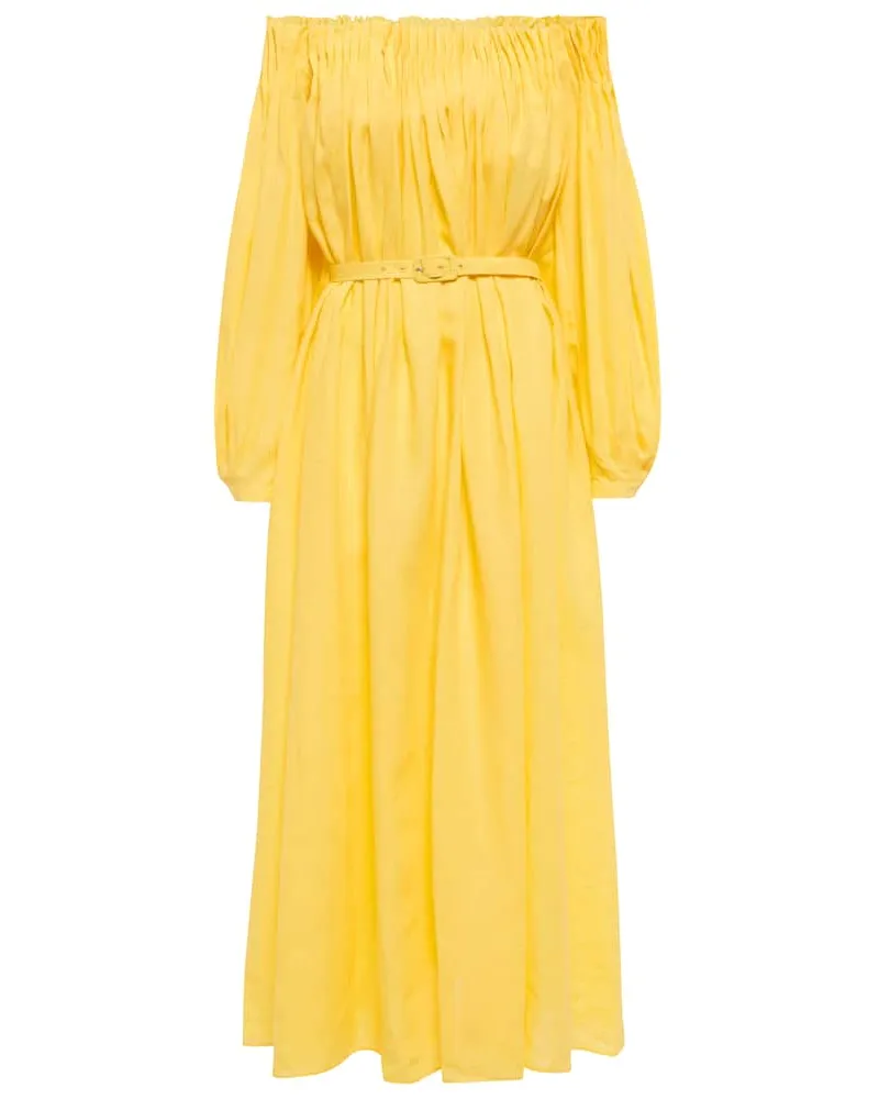 Gabriela Hearst Maxikleid Martha aus Leinen Gelb