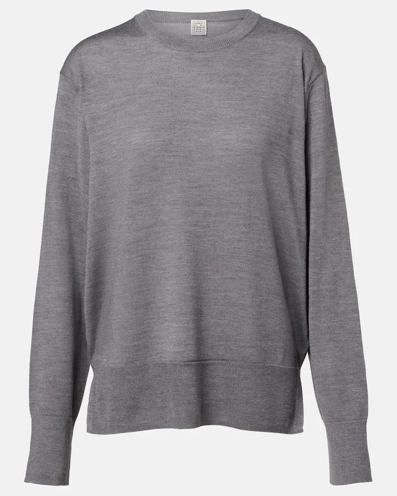 Totême Pullover aus Wolle und Seide Grau