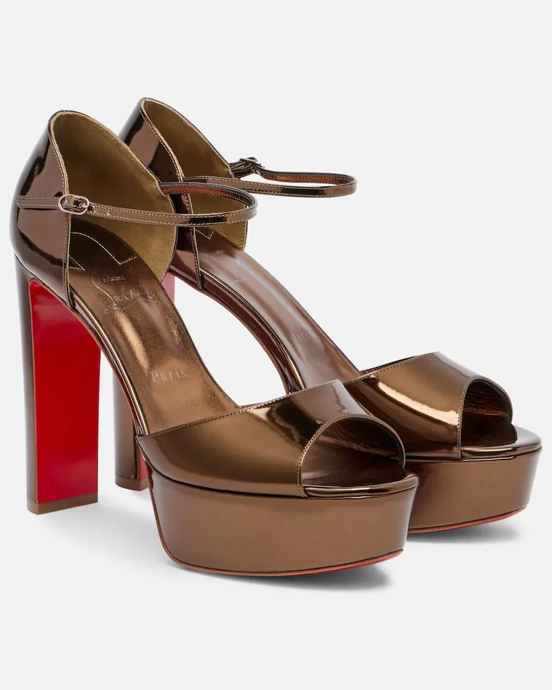 Christian Louboutin Plateausandalen Sandaloo 130 Braun