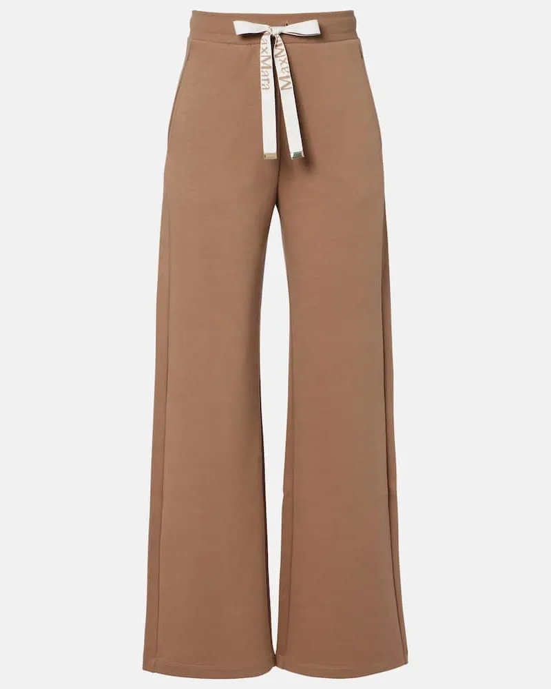 Max Mara Gerade Hose aus einem Baumwollgemisch Braun