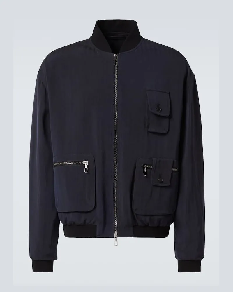 Giorgio Armani Bomberjacke aus Twill Blau