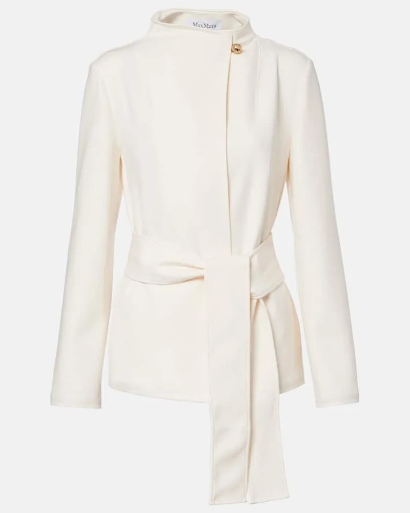 Max Mara Jacke Talamo aus Jersey Weiß