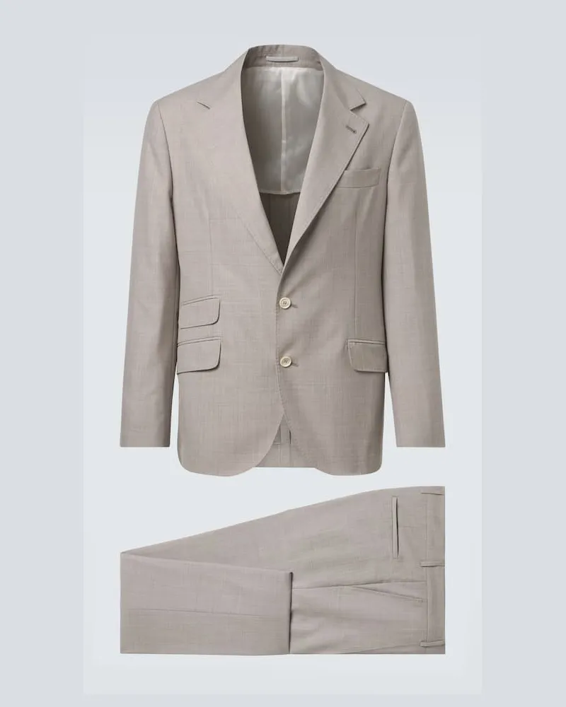Brunello Cucinelli Anzug aus Schurwolle Braun