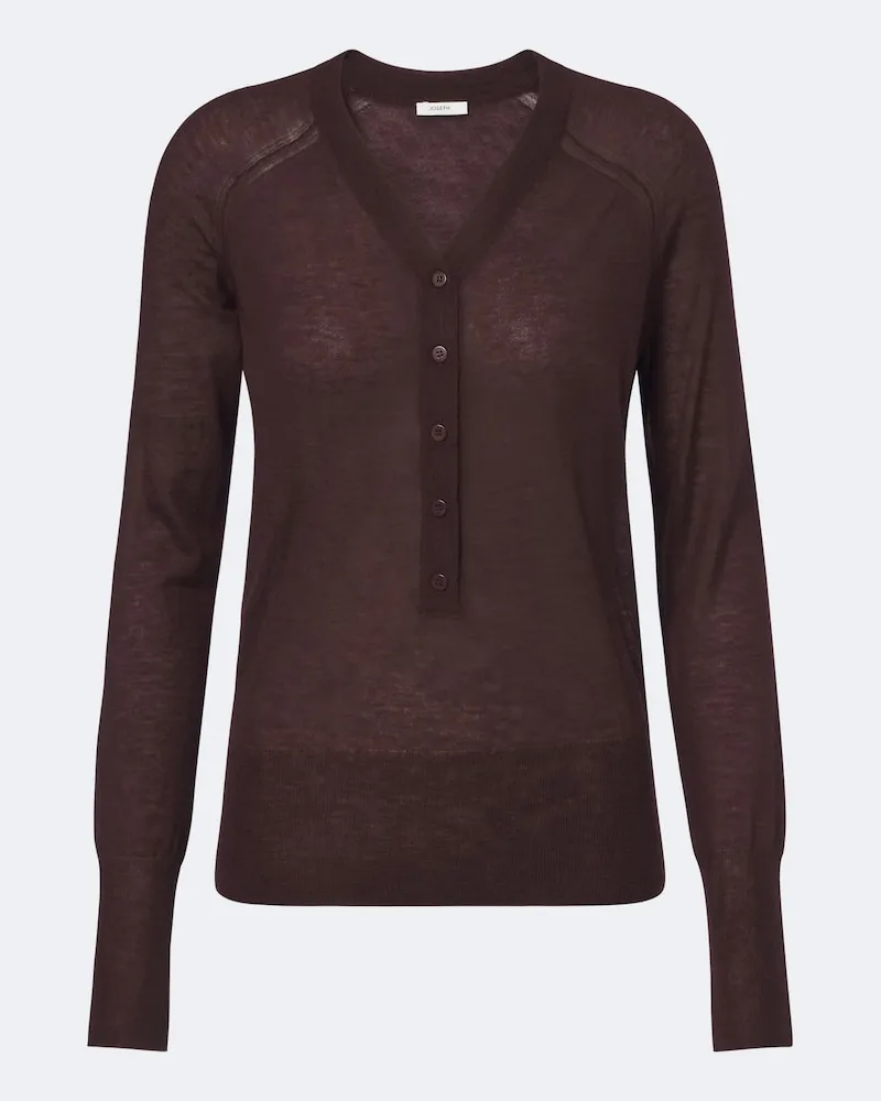 Joseph Henleyshirt Reem aus Kaschmir Burgunderrot
