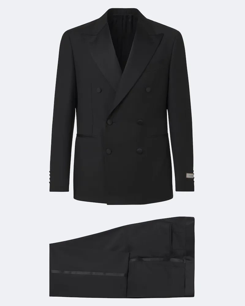 Canali Anzug aus Wolle Schwarz