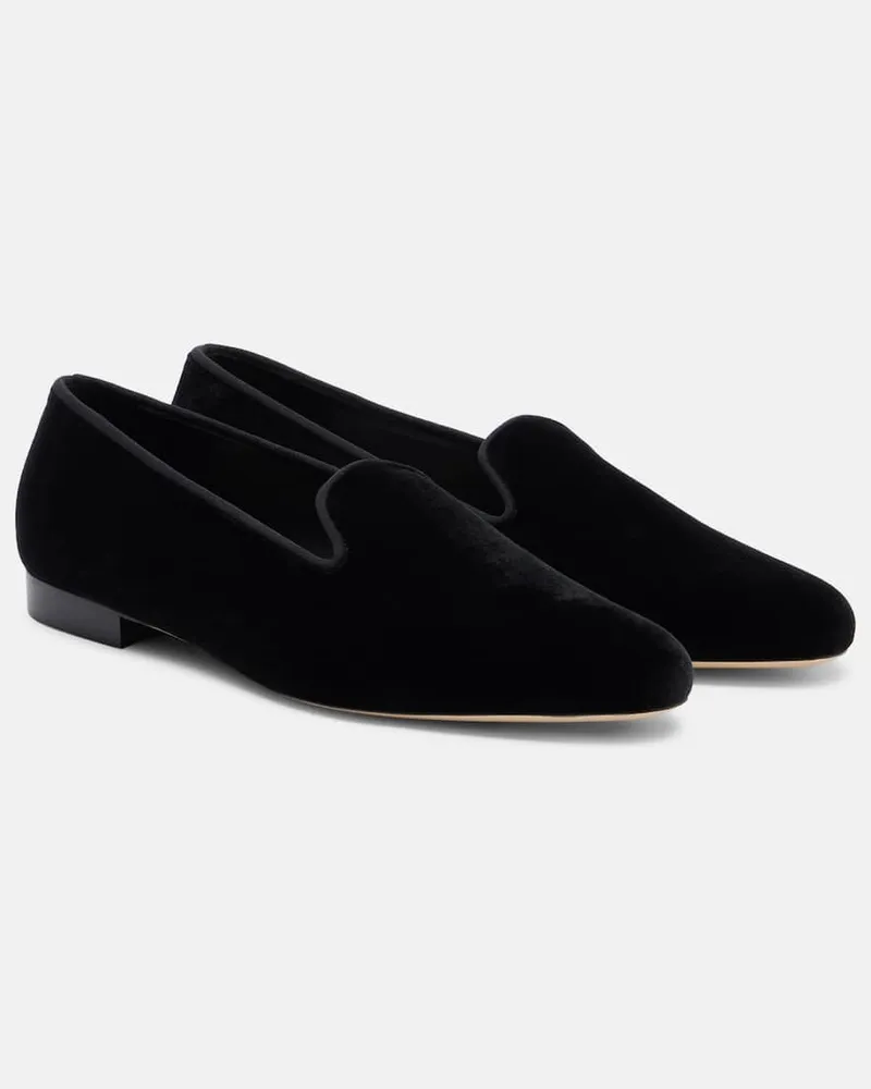 Totême Loafers aus Samt Schwarz