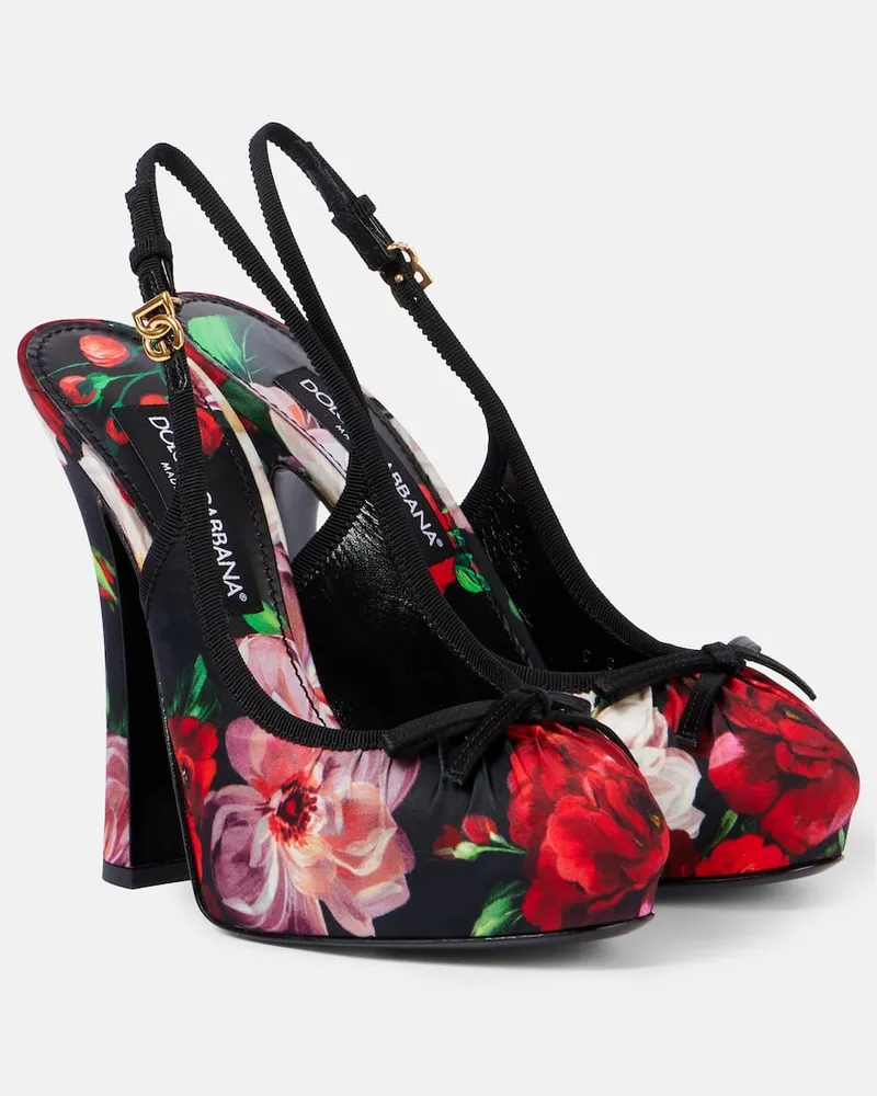 Dolce & Gabbana Slingback-Pumps Vally 105 aus Satin Multicolor