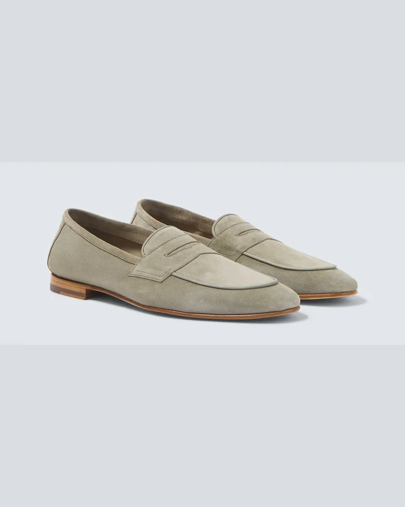 Frescobol Carioca Loafers Leme aus Veloursleder Grün