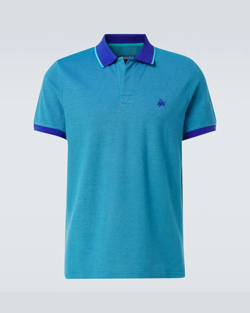 Vilebrequin Polohemd Palatin aus Baumwoll-Piqué Blau