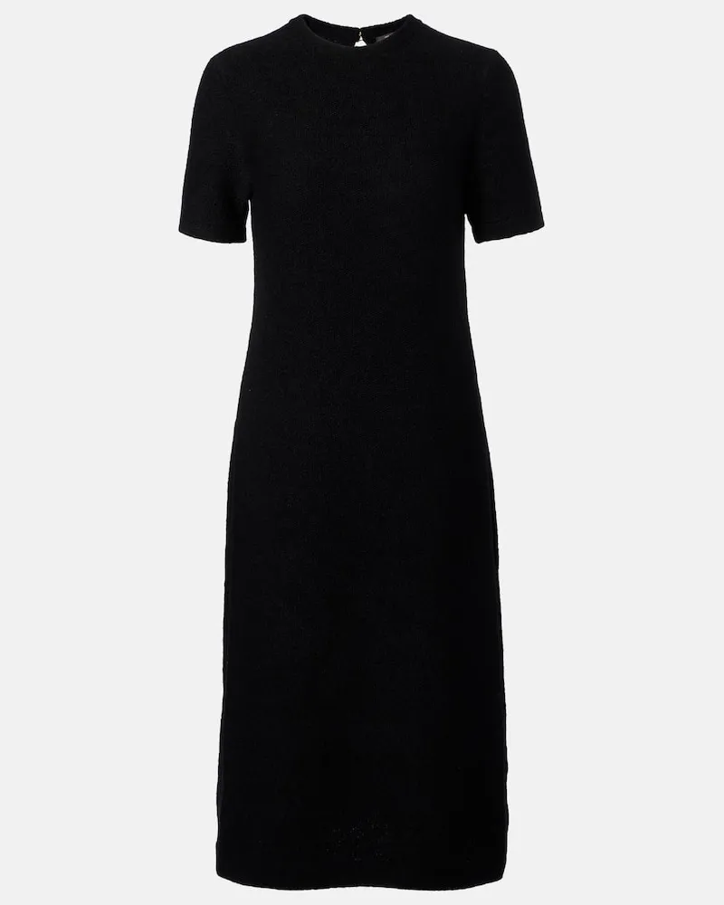 Loro Piana Midikleid Jarilla aus Seide und Baumwolle Schwarz