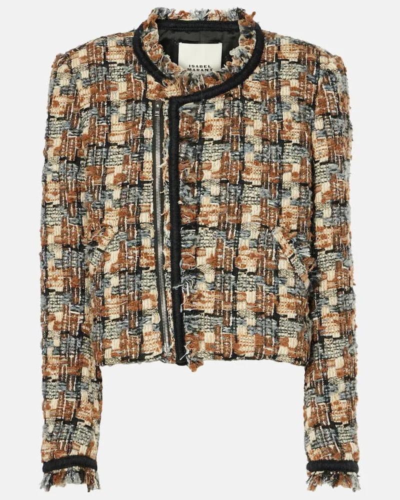 Isabel Marant Cropped-Jacke Kerry aus einem Wollgemisch Multicolor