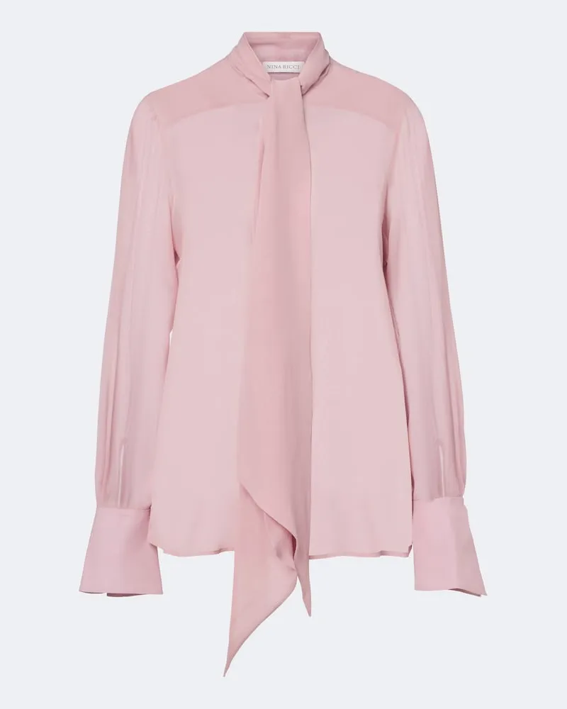 Nina Ricci Schluppenbluse aus Seide Rosa