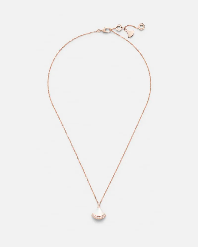 Bulgari Halskette Divas' Dream aus 18kt Roségold mit Diamanten und Perlmutt Gold