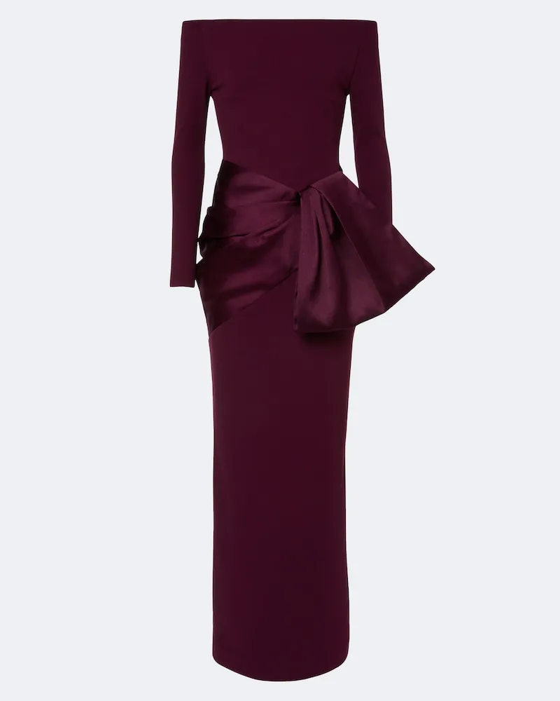 Solace London Robe Kori mit Satinbesatz Violett