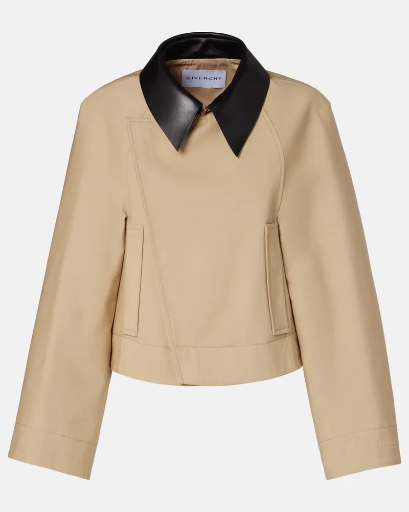 Givenchy Cropped-Jacke aus Baumwolle und Wolle Beige