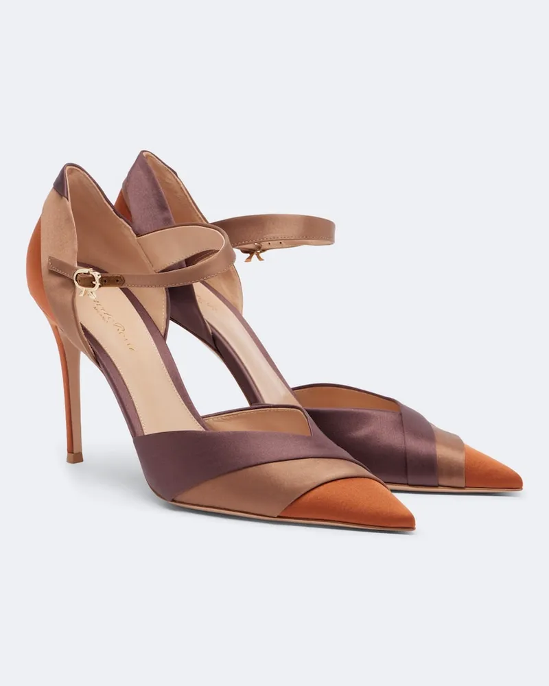 Gianvito Rossi Pumps Sofia D'Orsay aus Satin Multicolor