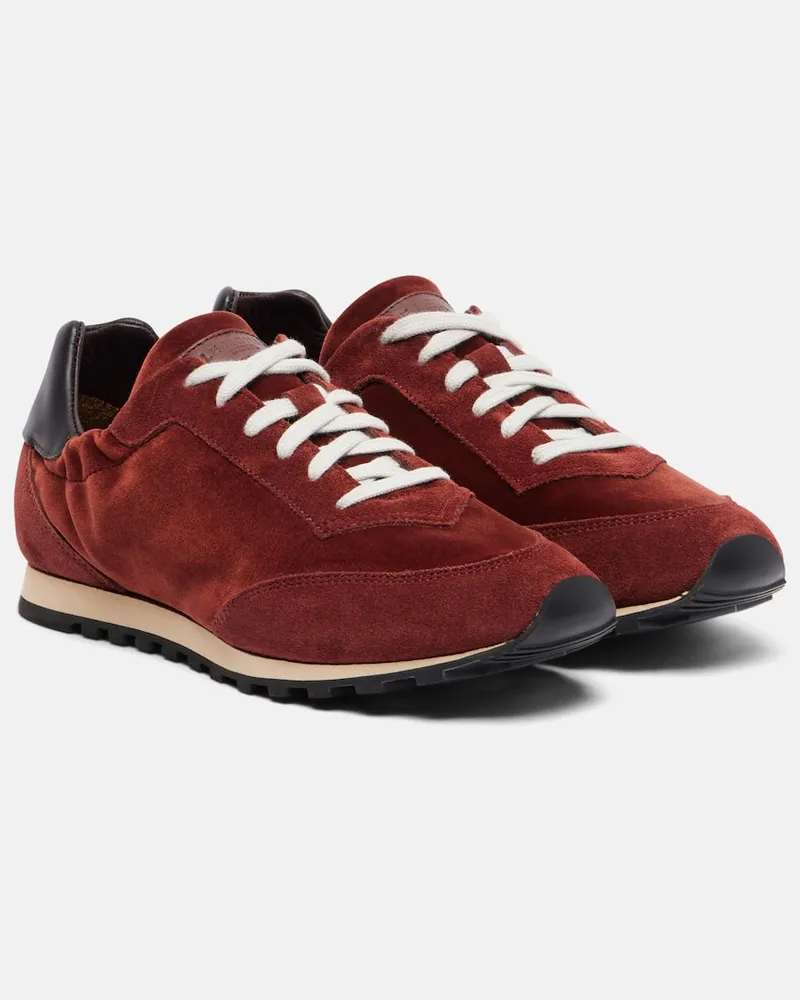 Le Monde Béryl Le Monde Béryl Sneakers Slim Runner aus Samt mit Veloursleder Burgund
