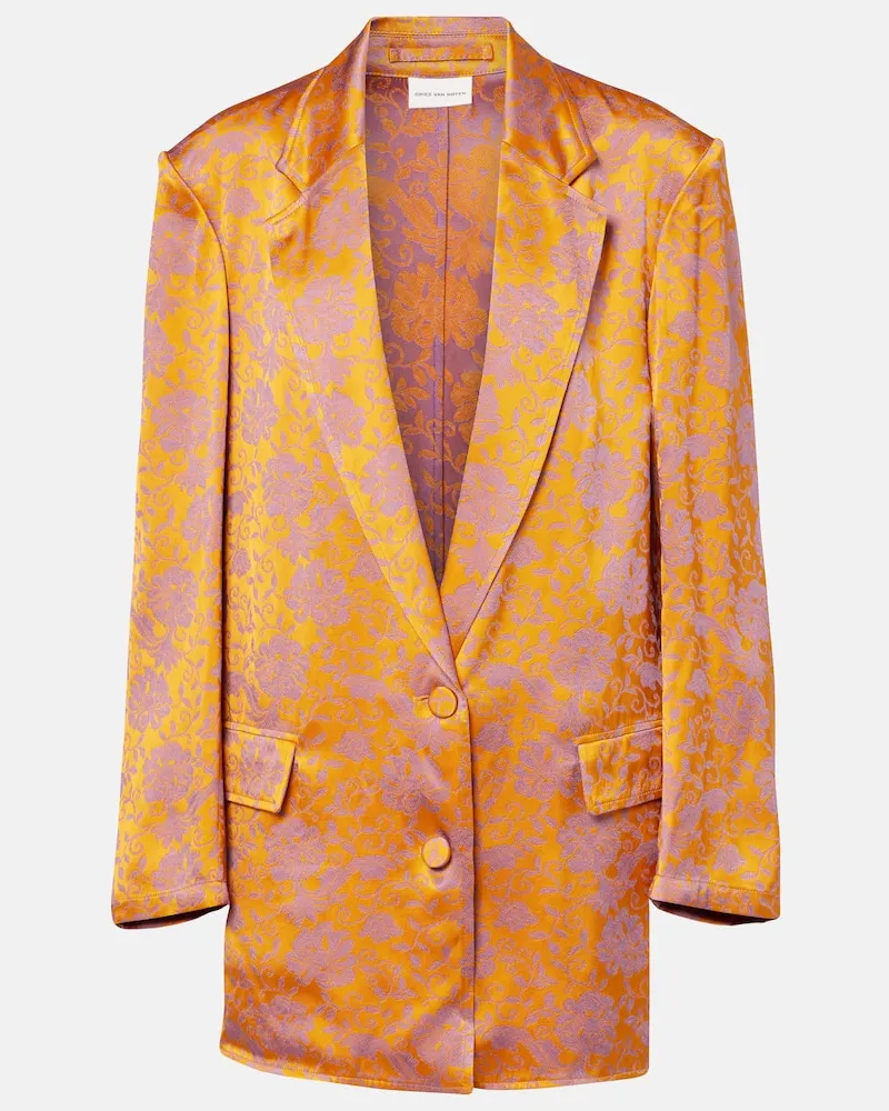 Dries van Noten Blazer aus Jacquard Orange