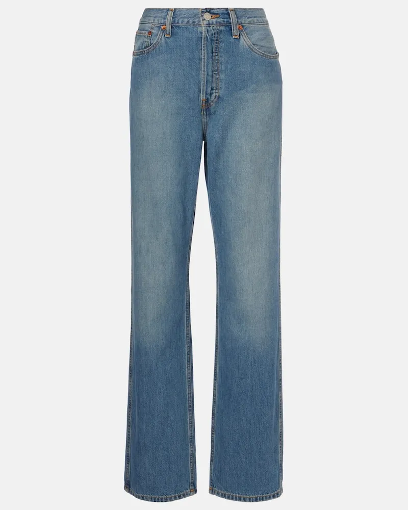 RE/DONE High-Rise Straight Jeans 90s Blau