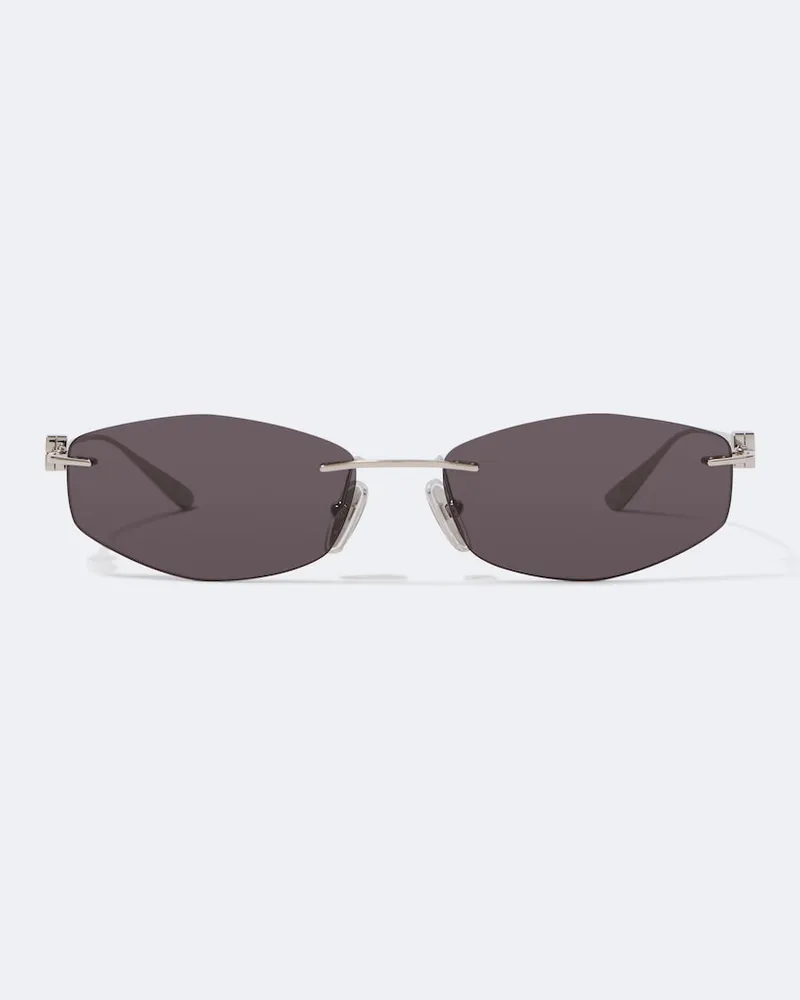 Balenciaga Ovale Sonnenbrille Nano D-Frame Silber