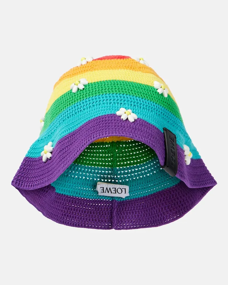 Loewe Verzierter Hut Daisy aus einem Baumwollgemisch Multicolor