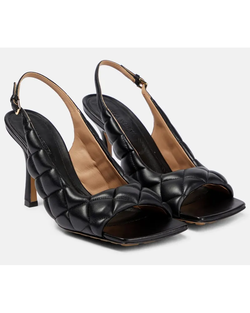 Bottega Veneta Slingback-Sandalen Padded aus Leder Schwarz