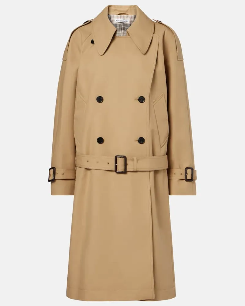 Acne Studios Trenchcoat aus Baumwollsatin Beige