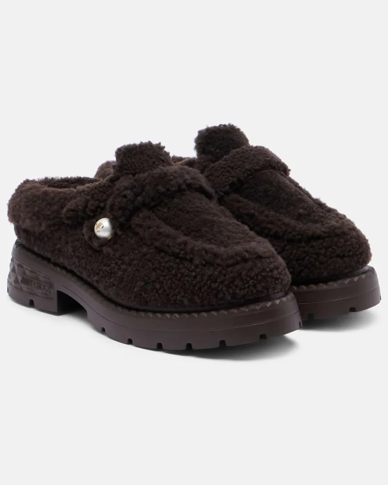 Jimmy Choo Mules Shea aus Shearling Braun